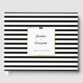 Livre D'or Élégant Mariage de trame en or noir blanc (Recto)