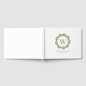 Livre D'or Élégant Mariage de verdure de feuille de monogramm (Complet)