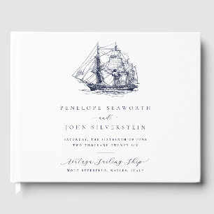 Livre D'or Elégant Mariage d'illustration de navire nautique