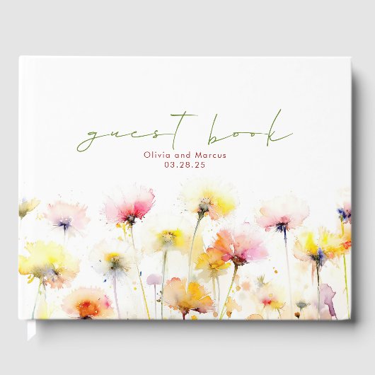 Livre D'or Élégant Mariage Fleur sauvage (Recto)