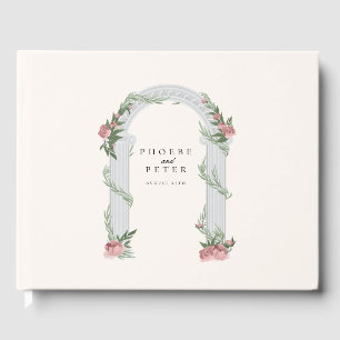 Livre D'or Élégant Mariage Floral Colonne Jardin Mariage