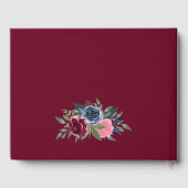 Livre D'or Elégant Mariage géométrique bleu Bourgogne or Mari (Verso)