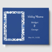Livre D'or Elégant Mariage grec bleu et blanc (Recto)
