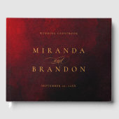 Livre D'or Élégant Mariage moderne Gold Red Black (Recto)