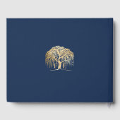 Livre D'or Élégant Mariage moderne Willow Tree Marine Blue Go (Verso)