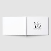 Livre D'or Élégant Mariage Monogramme moderne blanc (Complet)