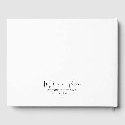 Livre D'or Élégant Mariage noir et blanc simple (Verso)