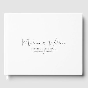 Livre D'or Élégant Mariage noir et blanc simple