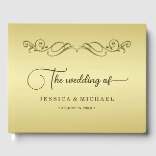 Livre D'or Elégant mariage Ornate Or Luxury