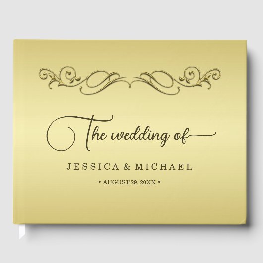 Livre D'or Elégant mariage Ornate Or Luxury (Recto)