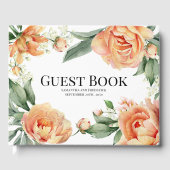 Livre D'or Élégant Mariage Pêche Florale (Recto)