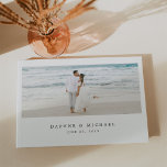 Livre D'or Élégant Mariage photo<br><div class="desc">Invitation vos invités mariages à partager leurs souhaits et leur sagesse avec ce livre d'invités chic, avec votre photo de fiançailles préférée ou un snap décontracté sur le devant. Vos noms et votre date mariage apparaissent en dessous dans des lettres classiques et élégantes non noires. Terminez le look avec une...</div>
