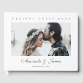 Livre D'or Élégant Mariage photo de script vert (Recto)