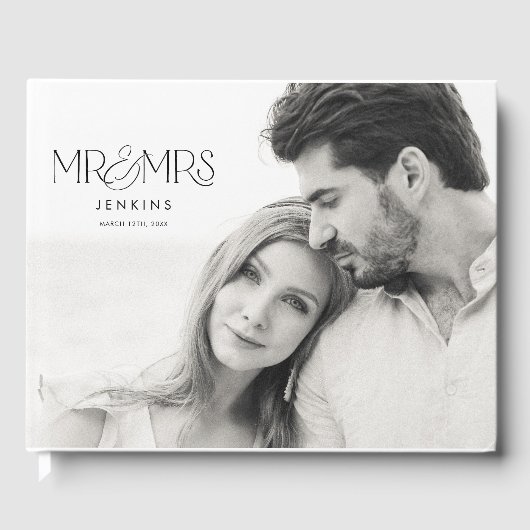 Livre D'or Élégant Mariage photo moderne (Recto)