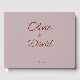 Livre D'or Élégant Mariage Rose Dusty