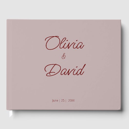 Livre D'or Élégant Mariage Rose Dusty (Recto)