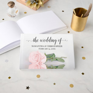 Livre D'or Élégant Mariage rose rose rose pâle à longue tige