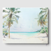 Livre D'or Elégant Mariage Tropical Beach Palm Trees (Verso)