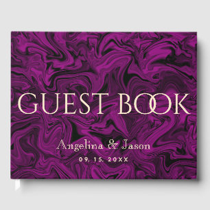 Livre D'or Élégant Mariage violet