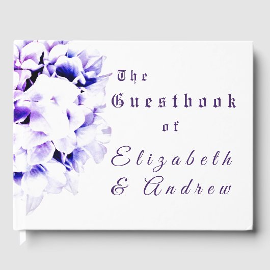 Livre D'or Élégant Mariage Violets (Recto)