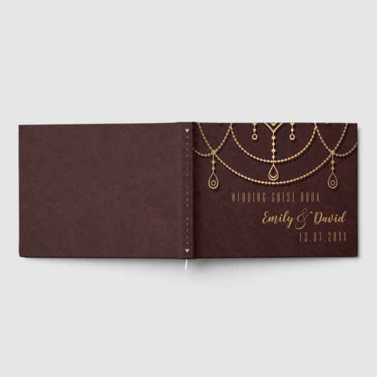 Livre D'or Élégant Maroon Rouge Indien Design traditionnel (Complet)