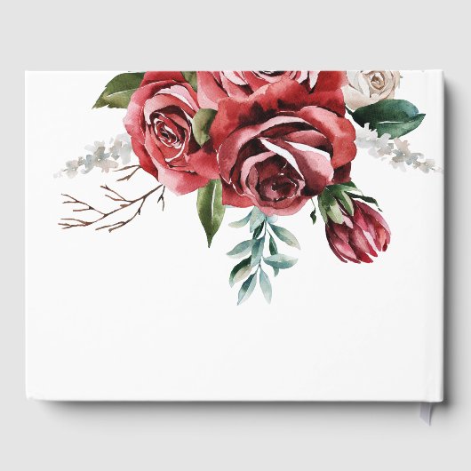 Livre D'or Élégant Marsala Rouge Rose Rustique Mariage (Verso)