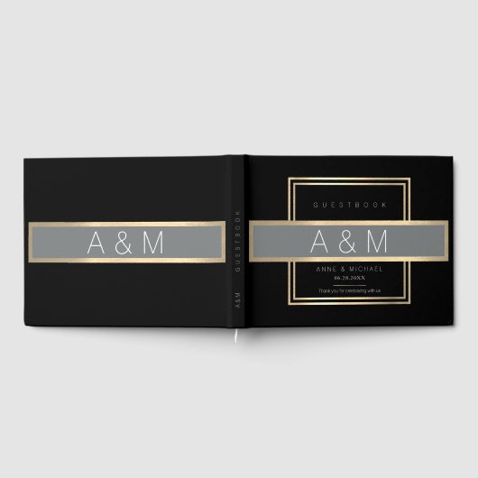 Livre D'or élégant message d'invité noir (Complet)