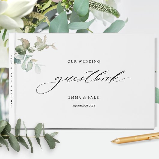 Livre D'or Élégant minimal, Mariage de verdure Eucalyptus