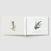 Livre D'or Élégant minimal Tropical bleu Mariage floral (Complet)