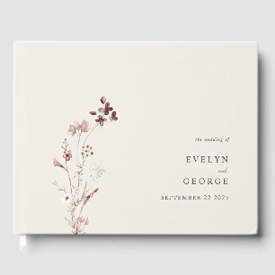 Livre D'or Élégant minimaliste Boho Mariage Floral