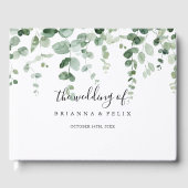 Livre D'or Élégant minimaliste vert Eucalyptus Mariage (Recto)