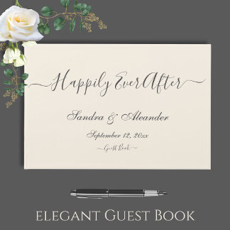 Livre D'or Élégant moderne minimal crème ivoire Mariage