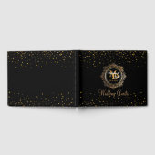 Livre D'or Élégant monogramme | Mariage Confetti en or noir (Complet)