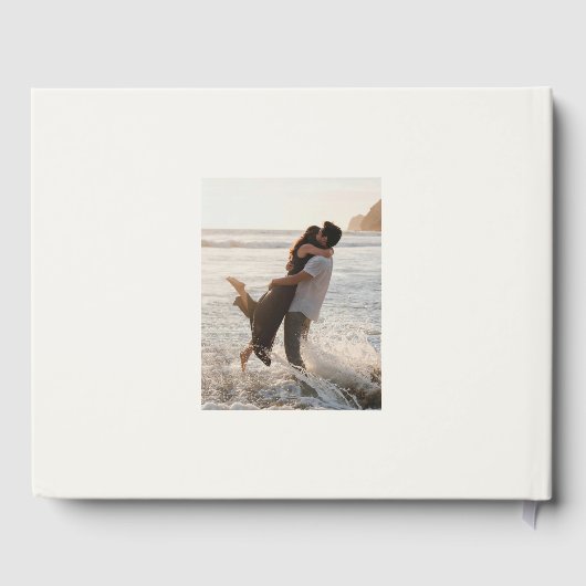 Livre D'or Élégant Monogramme Mariage Photo Crème verte (Verso)