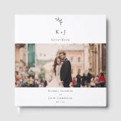 Livre D'or Élégant Monogramme Mariage photo minimal Élégant (Recto)