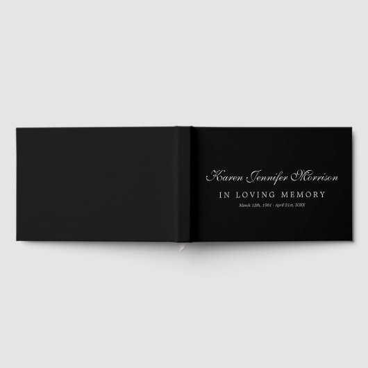 Livre D'or Elegant Name Gray Script Black In Loving Memory (Complet)