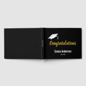 Livre D'or Élégant noir blanc et or Graduation (Complet)