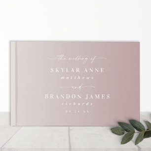 Livre D'or Elégant Ombre Dusty Mauve et Mariage blanc