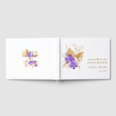 Livre D'or Elégant Pampas Grass violet orchidée Rose Mariage (Complet)