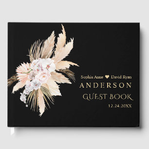 Livre D'or Elégant Pampas Grass White Orchid Rose Mariage