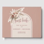 Livre D'or Élégant Pampas rose Dusty Roses Mariage Boho Arch (Recto)