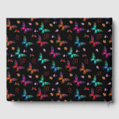 Livre D'or Élégant Papillons colorés sur Mariage noir (Verso)