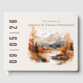 Livre D'or Elégant paysage d'automne rustique mariage (Recto)