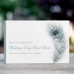 Livre D'or Elégant Peacock Feather Wedding Day<br><div class="desc">Elégant Peacock Feather Wedding Day. Personnalisez facilement le texte à l'avant et à l'arrière et la colonne vertébrale selon vos besoins.</div>