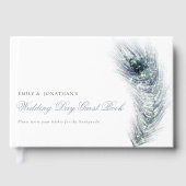 Livre D'or Elégant Peacock Feather Wedding Day (Recto)