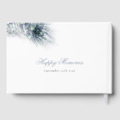 Livre D'or Elégant Peacock Feather Wedding Day (Verso)