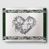 Livre D'or Elégant perle, ruban émeraude et étincelle (Verso)