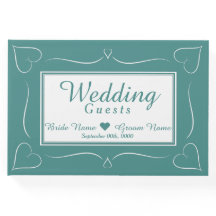 Élégant Personnalisé Mariage Turquoise Heart Guest