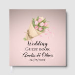 Livre D'or Élégant Pink Tulipes Bouquet Wedding<br><div class="desc">Soft,  romantic and elegant design featuring a hand-painted bouquet of pink tulips on a warm pastel background. Perfect for weddings,  special occasions or heartfelt messages,  this timeless style adds a gentle touch of beauty to any celebration.</div>