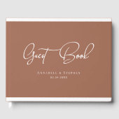 Livre D'or Élégant, Police de script, Brown, Mariage (Recto)